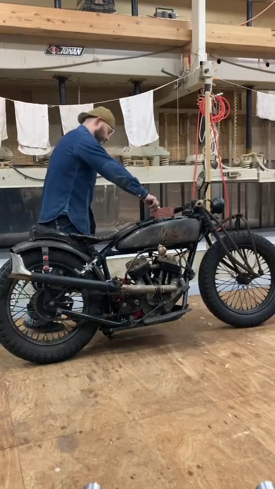 1927 #IndianScout fires up first kick. Video by IG: azusa_sonoda #indianmotorcycle