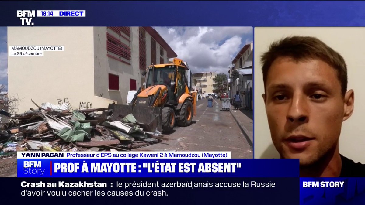 Rentrée scolaire à Mayotte: "Avant de les remettre à l'école, il faut qu'ils puissent boire et manger", affirme Yann Pagan, professeur d'EPS au collège Kaweni 2, à Mamoudzou