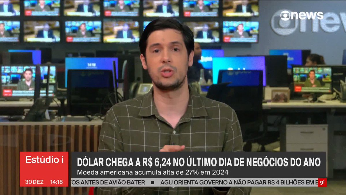 "O problema é um problema de direcionamento do governo. O governo não fez a lição de casa fiscal nesses dois anos. Se ele mantiver a mesma postura ano que vem, a tendência é piorar ”, afirma Joel Pinheiro 🇧🇷 sobre a alta do dólar. ➡ Assista na #GloboNews: #Estúdioi