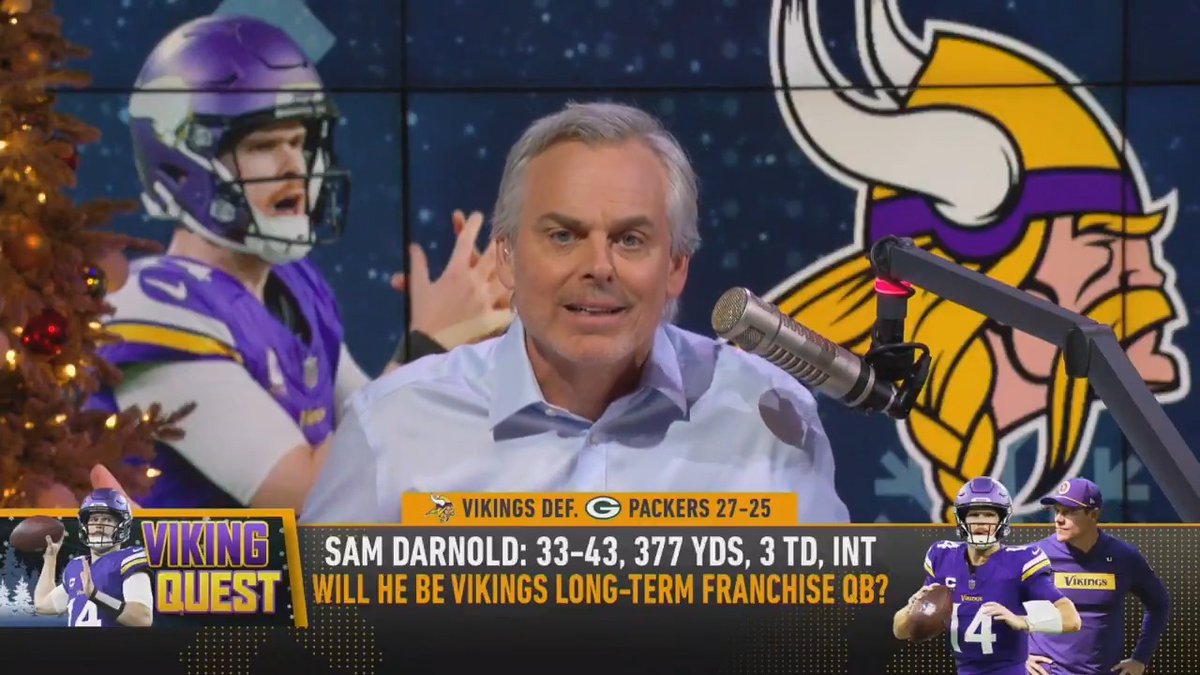 "I've been mocked, ridiculed and laughed at. It hurt my feelings... Why is Sam Darnold not in the MVP discussion?" — @ColinCowherd would like an apology