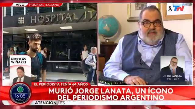 Nicolás Wiñazki: "Jorge Lanata fue un hombre extraordinario. Era un hombre valiente y era un hombre libre: vivió como quiso y eso tuvo sus costos y sus virtudes. Vivió de acuerdo a sus convicciones"