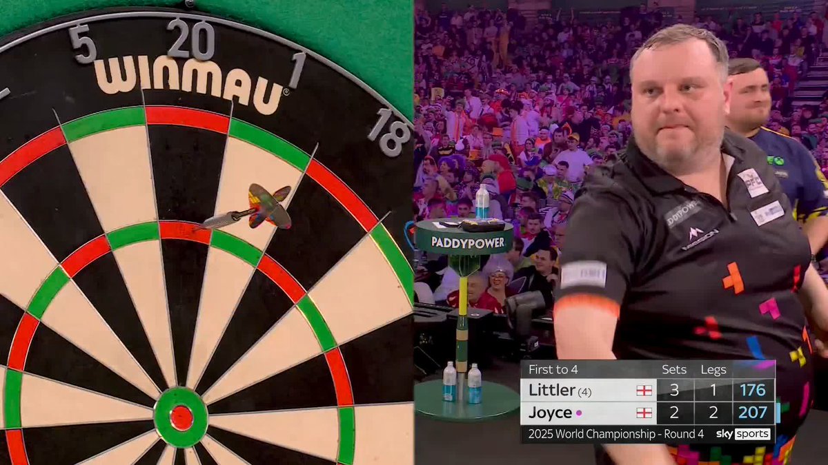 LITTLER THROWING FOR THE MATCH! Back-to-back legs for Littler in the sixth set and he now has the darts for the match... 📺 #WCDarts