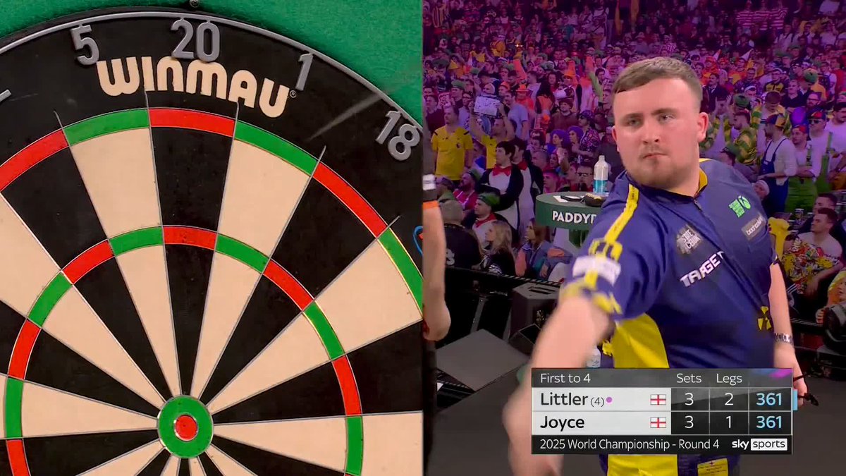LITTLER SURVIVES JOYCE SCARE 👏 What a game, and what a battling performance from Luke Littler as he beats Ryan Joyce in a deciding set to reach the Quarter-Finals! He will face Nathan Aspinall in the last eight! 📺 #WCDarts