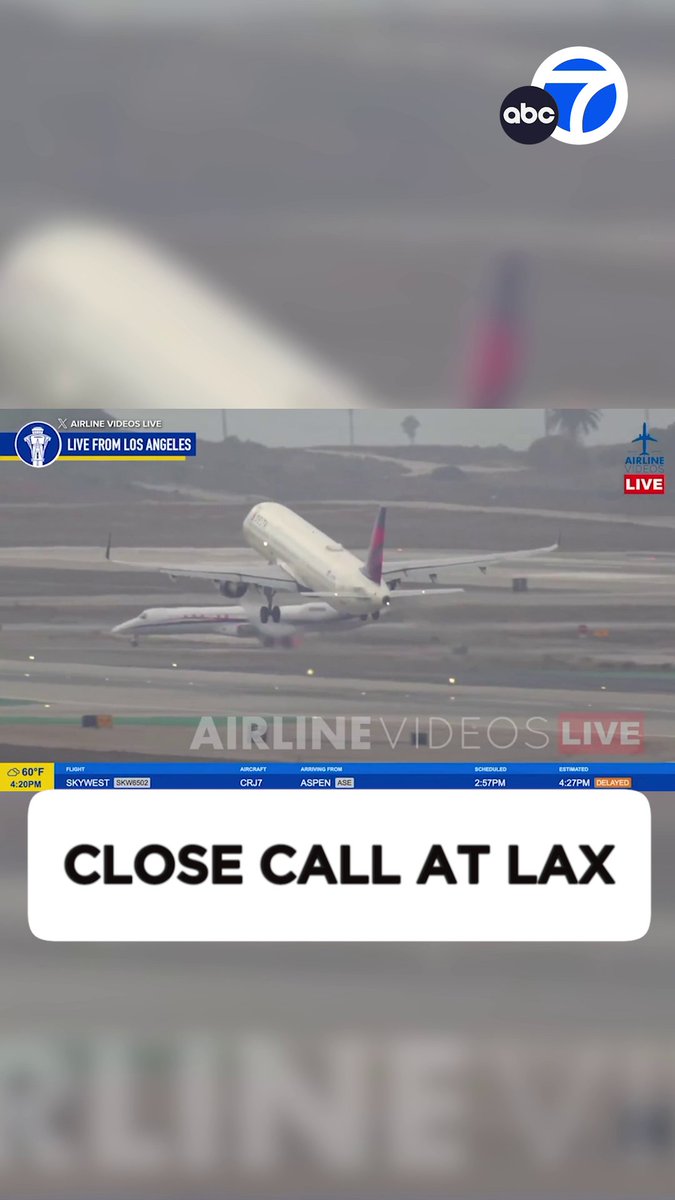 A near-miss between two planes at LAX was caught on a live broadcast and posted online.
