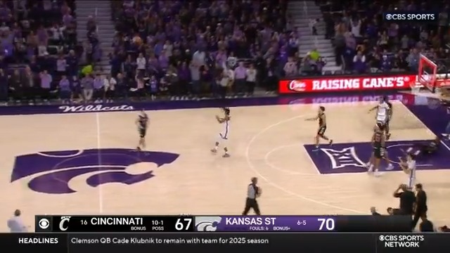 Upset alert in Manhattan, Kansas! 🚨 K-State Men's Basketball defeats No. 16 Cincinnati 70-67.