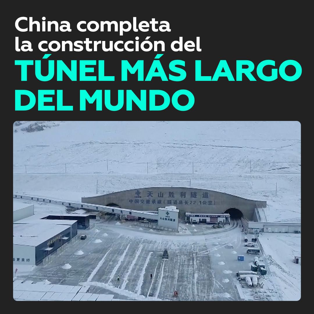 Inauguran el túnel de autopista más largo del mundo en China Se ha finalizado la construcción del Tianshan Shengli, el túnel más largo del mundo, que conecta las zonas sur y norte de Xinjiang, China. 🎥➕videos en VK 👉