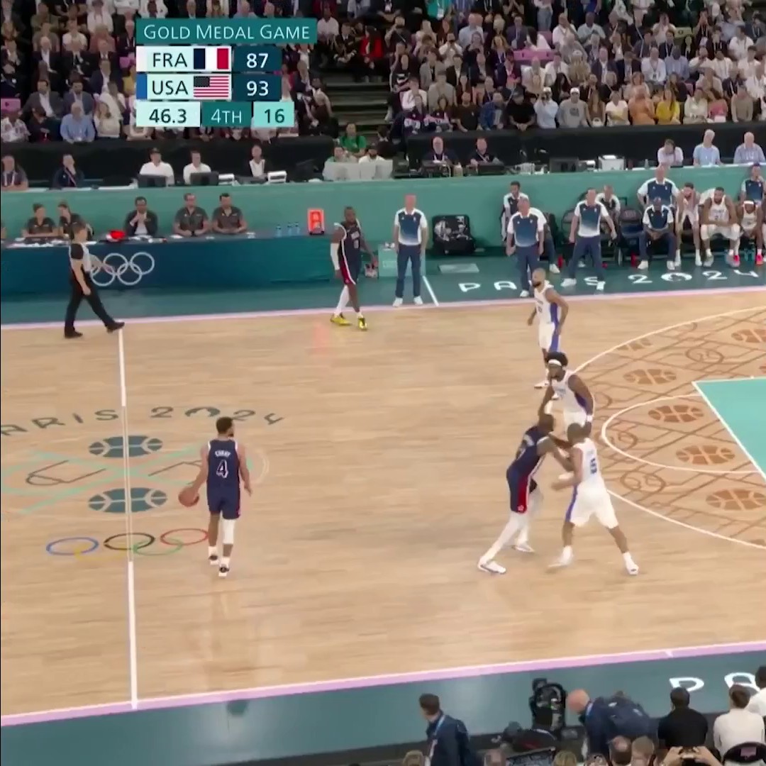 2024 YILININ EN ÖZEL ANLARI! Stephen Curry Olimpiyat finalinde çıldırarak üst üste 4 üçlük buluyor. 🔥🔥🔥