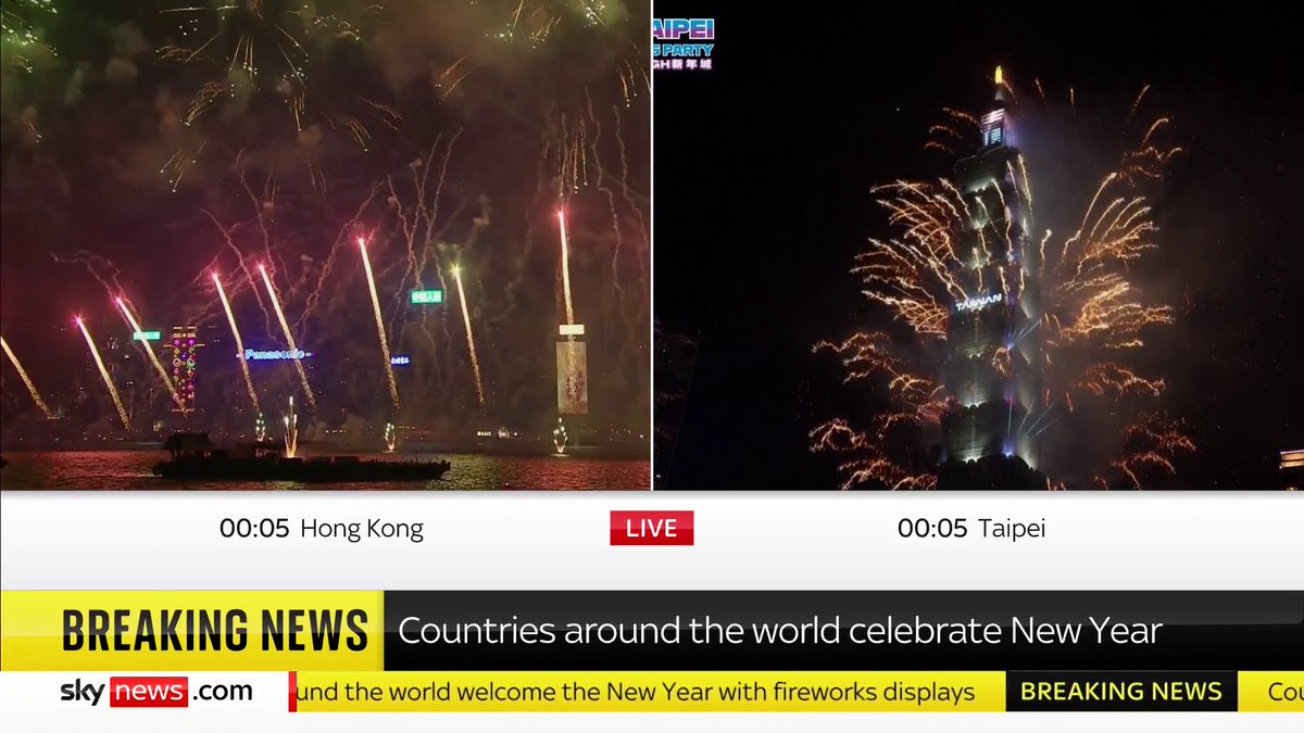 More countries around the world celebrate the New Year with dazzling firework displays 🎆 New Year's latest ➡️ 📺 Sky 501, Virgin 602, Freeview 233 and YouTube