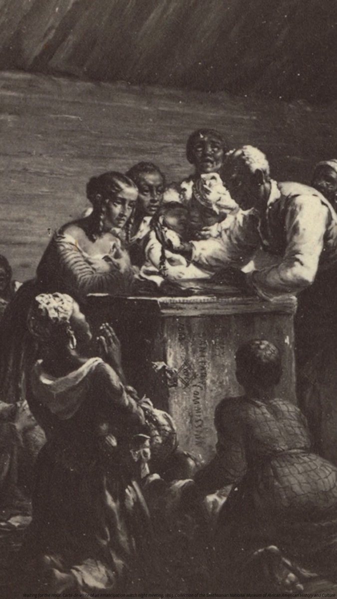On the night of December 31, 1862, enslaved and free African Americans gathered, many in secret, to ring in the New Year and await news that the Emancipation Proclamation had taken effect. Learn more: #APeoplesJourney