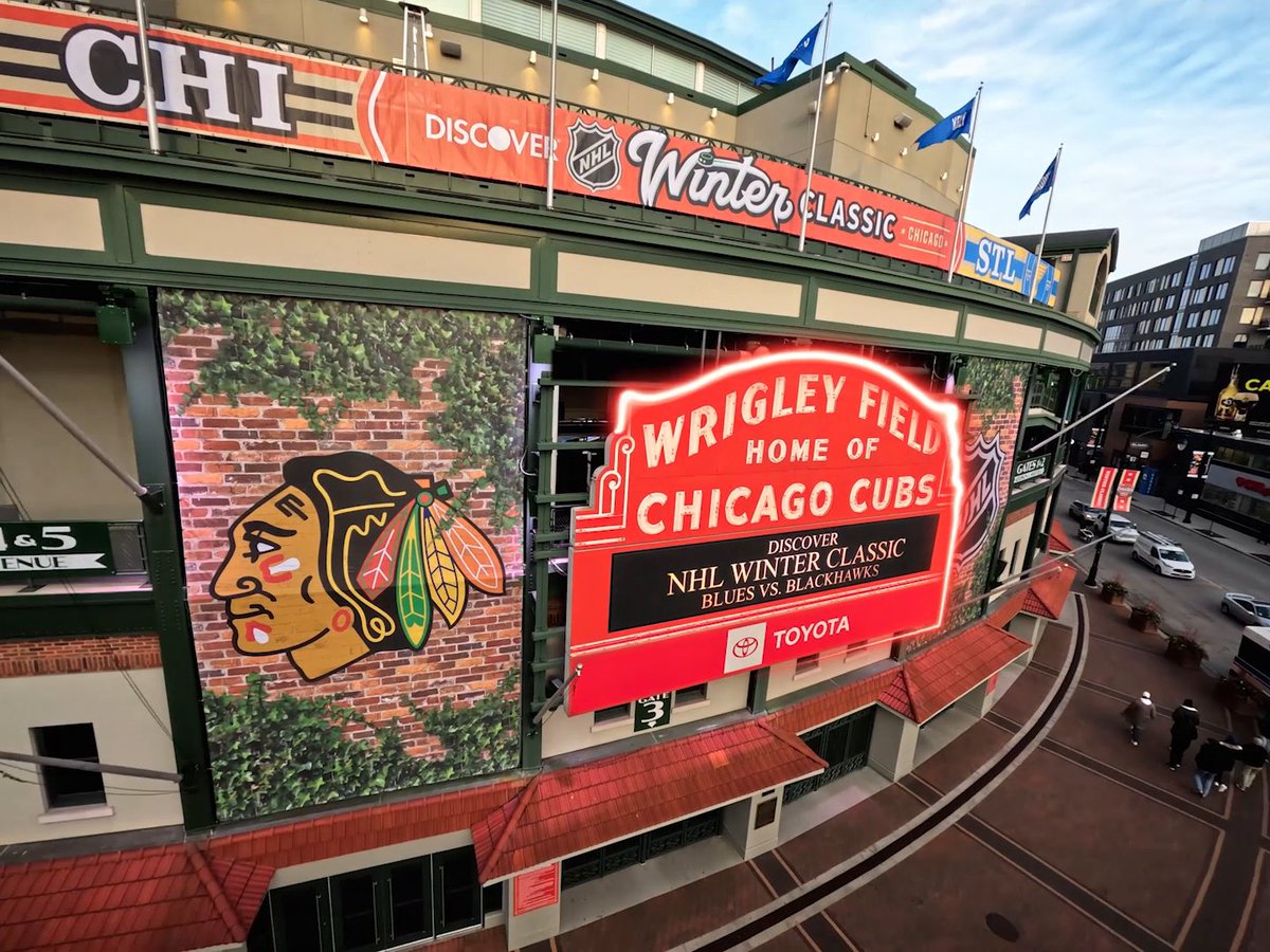 Take a drone tour through Wrigley Field ahead of the #WinterClassic! ⚾ 📺: Watch the Discover NHL #WinterClassic TODAY at 5p ET on NHLonTNT and @SportsonMax!