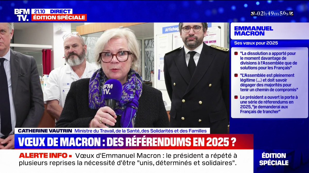 Vœux d'Emmanuel Macron pour 2025: Catherine Vautrin souligne "l'humilité" du président de la République
