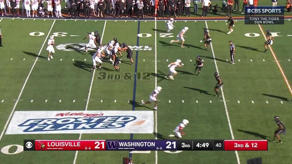 Touchdown pass number three for Harrison Bailey! Louisville Football takes the lead.