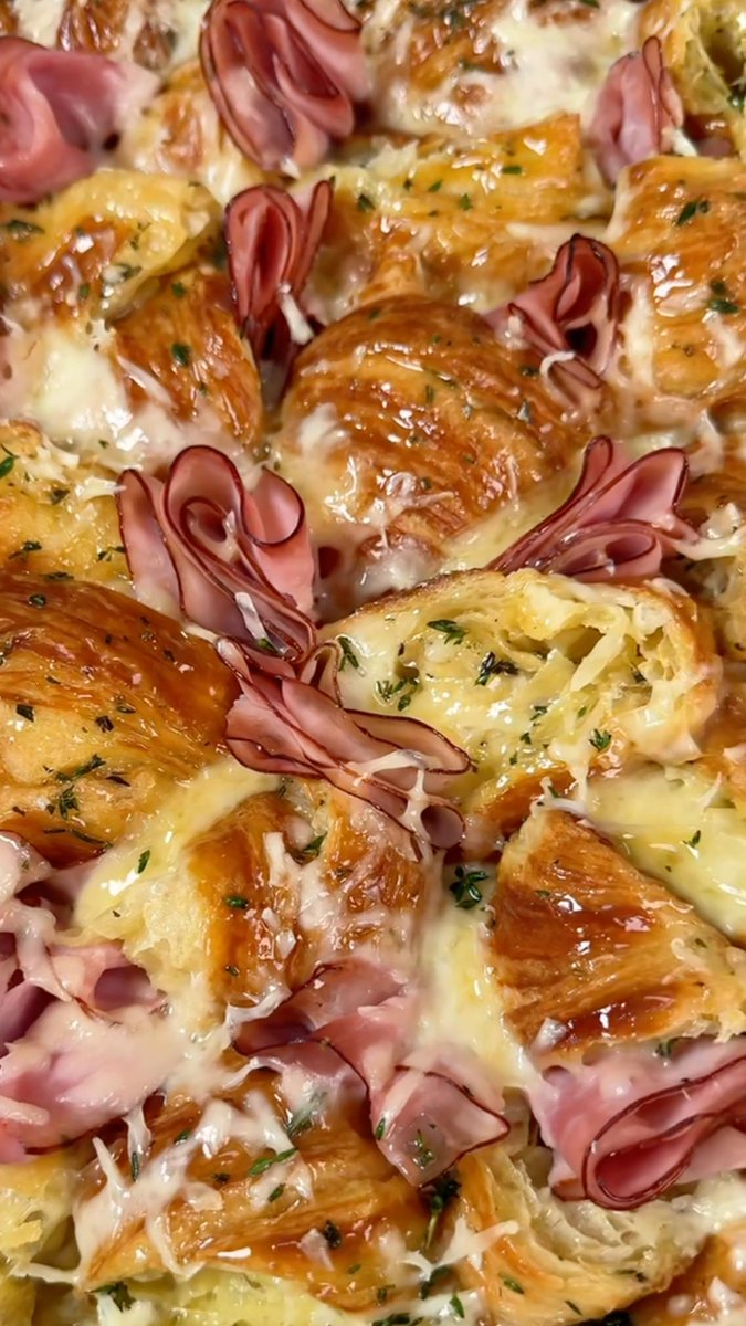 Ham and Cheese Croissant Bake