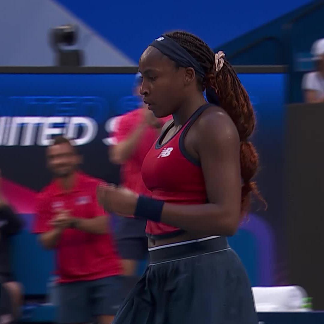 Happy New Year for Coco! Coco Gauff comes through a tricky match with Zhang Shuai 7-6 6-2 to get USA going against China #UnitedCup