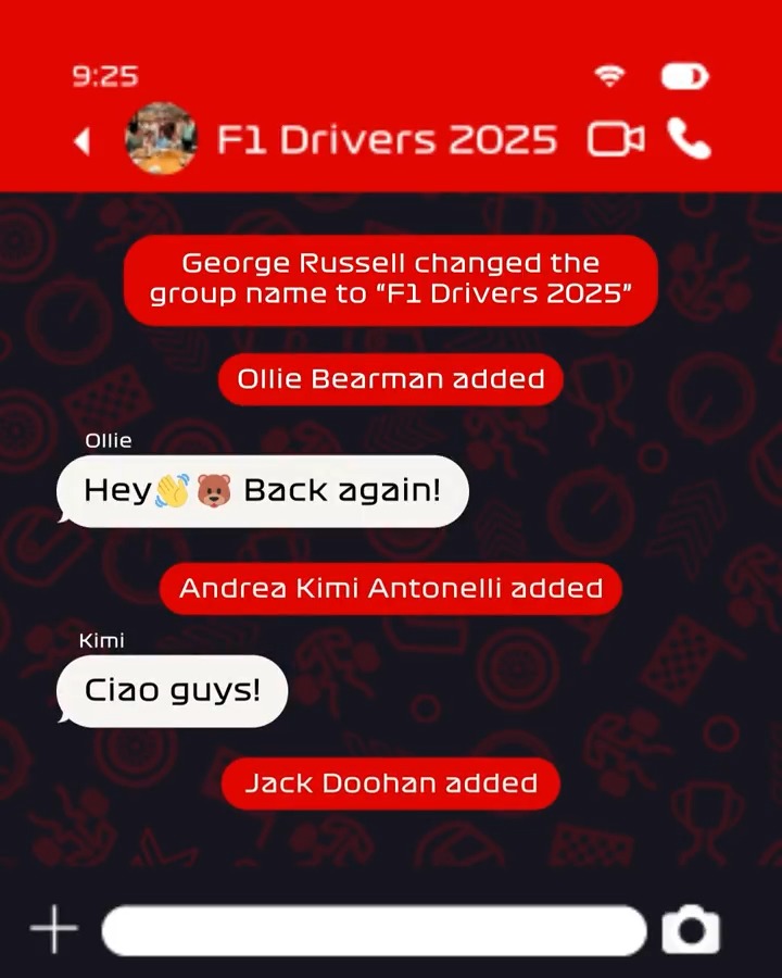 Some new additions to the group chat 😏📲 #F1