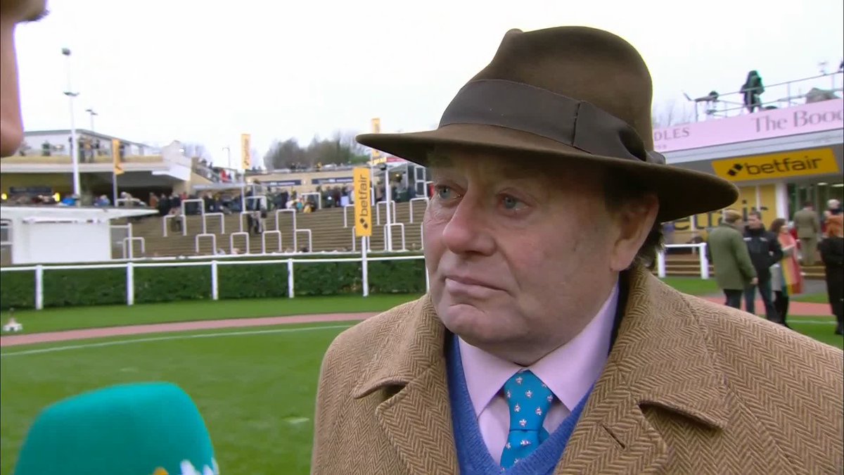 "It wasn't the plan...he'll have to go and win the Grand National instead" 🤣 Not often you see a trainer not too thrilled with victory #ITVRacing | Nicky Henderson | Oli Bell