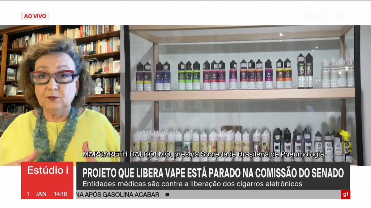 Margareth Dalcolmo, presidente da Sociedade Brasileira de Pneumologia, fala sobre PL que libera vape que está parado no Senado: "Matemática que está sendo proposta nesse projeto de lei é equívoca e maléfica". ➡ Assista ao #Estúdioi: #GloboNews