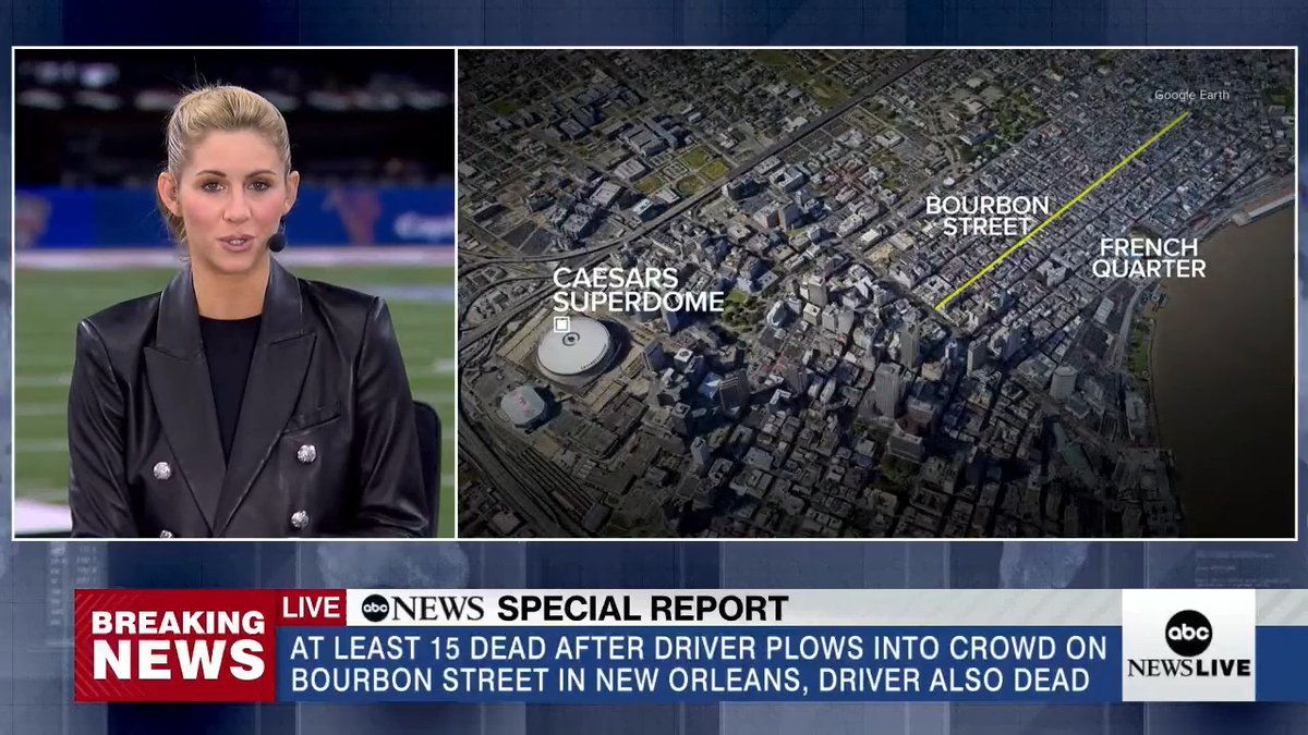 BREAKING: The Sugar Bowl has been postponed following the deadly attack in New Orleans, where investigators are still combing the crime scene and working to secure the French Quarter. ESPN's Laura Rutledge has the latest on the game which was set to kickoff tonight.