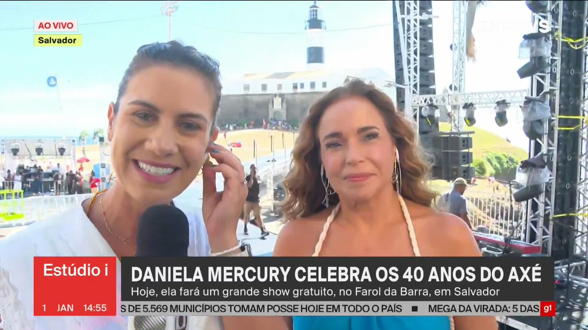 Blogo:Daniela Mercury celebra os 40 anos do Axé. Cantora fará show gratuito no Farol da Barra, em Salvador, nesta quarta-feira (1º). O show da Daniela é gratuito. Você vai?