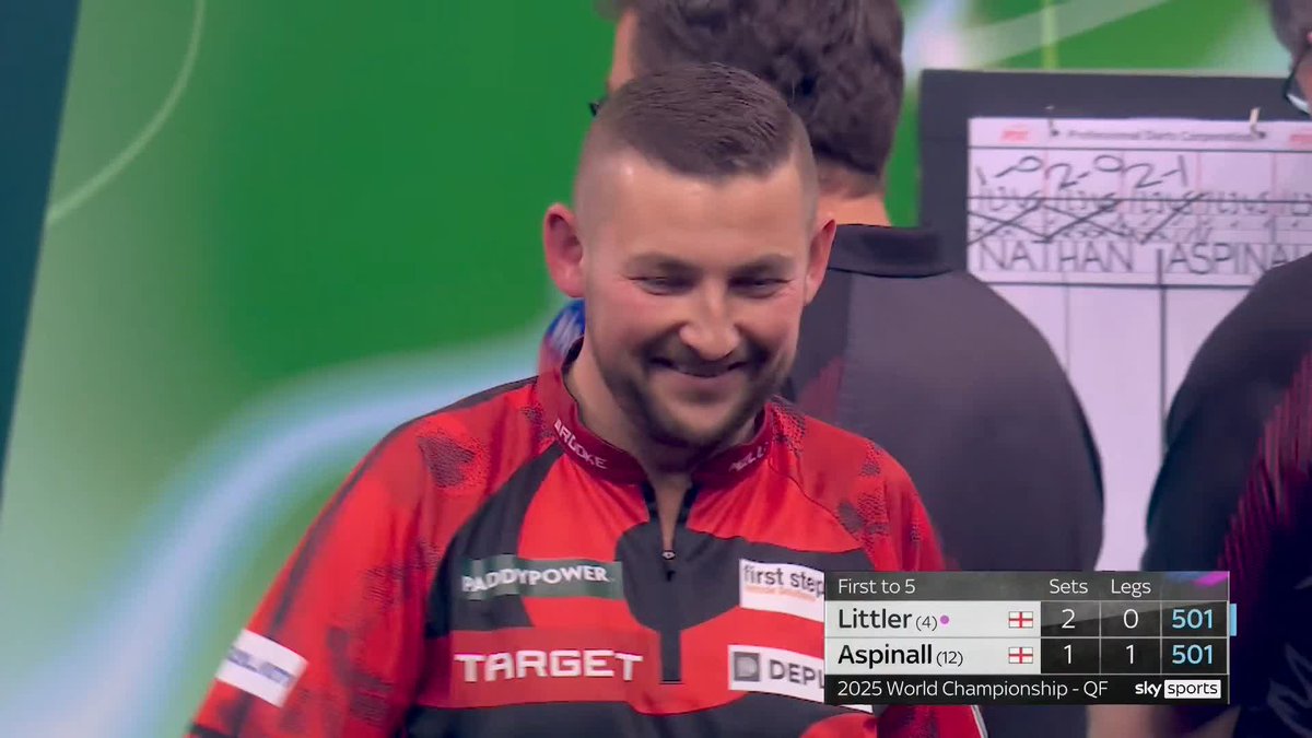 Luke Littler and Nathan Aspinall both on nine-darters in a World Championship quarter-final and the Asp is just laughing 🤣