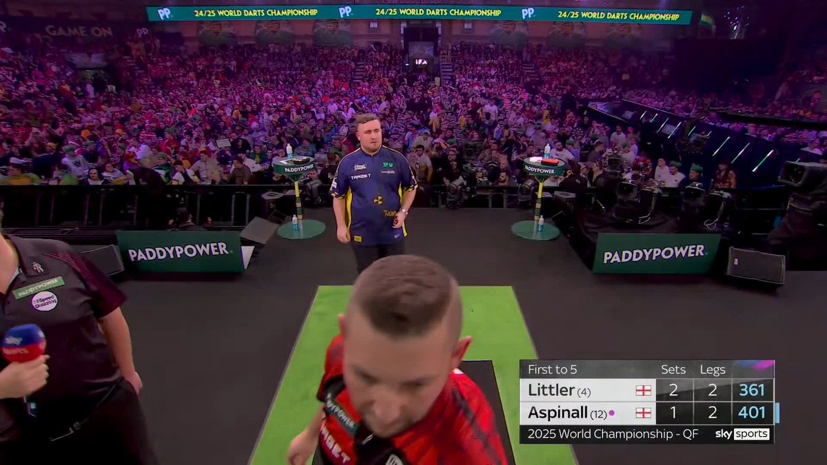 LITTLER TWO IN FRONT, AGAIN! 11-dart leg to take set four for Luke Littler, as he moves 3-1 ahead! 📺 #WCDarts