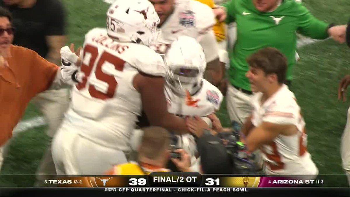 BALL GAME 🔥 TEXAS INTERCEPTION TO BEAT ARIZONA STATE IN A 2OT THRILLER 🍿