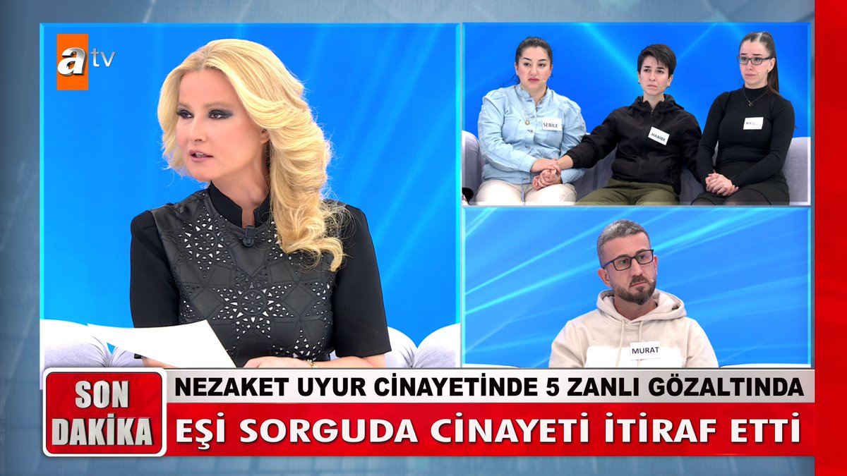 Nezaket Uyur cinayetinde 5 zanlı gözaltında. Nezaket'in eşi sorguda cinayeti itiraf etti. #MügeAnlıİleTatlıSert #MügeAnlı atv