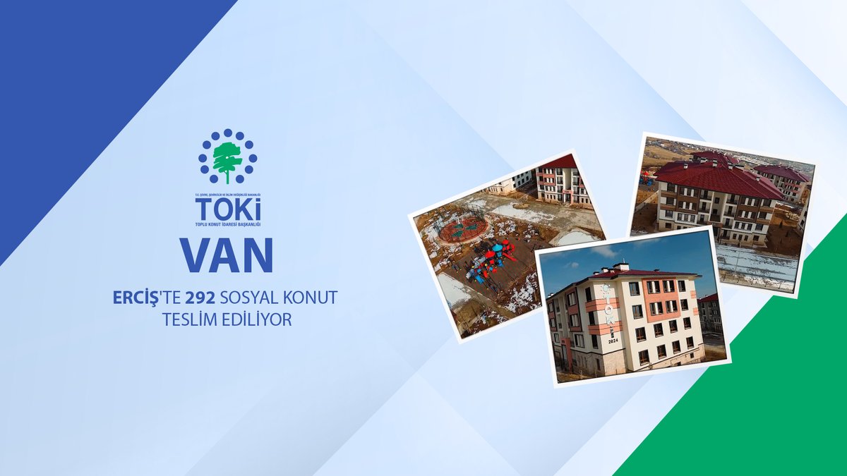 📍 Van Erciş'te 292 sosyal konut tamamlandı. 🗓️ 02 - 17 Ocak 2025 tarihleri arasında hak sahiplerine teslim edilecek. 🏡 Vatandaşlarımıza yeni yuvalarında huzurlu, sağlıklı ve mutlu bir yaşam dileriz. 📌 Teslim programı için👇