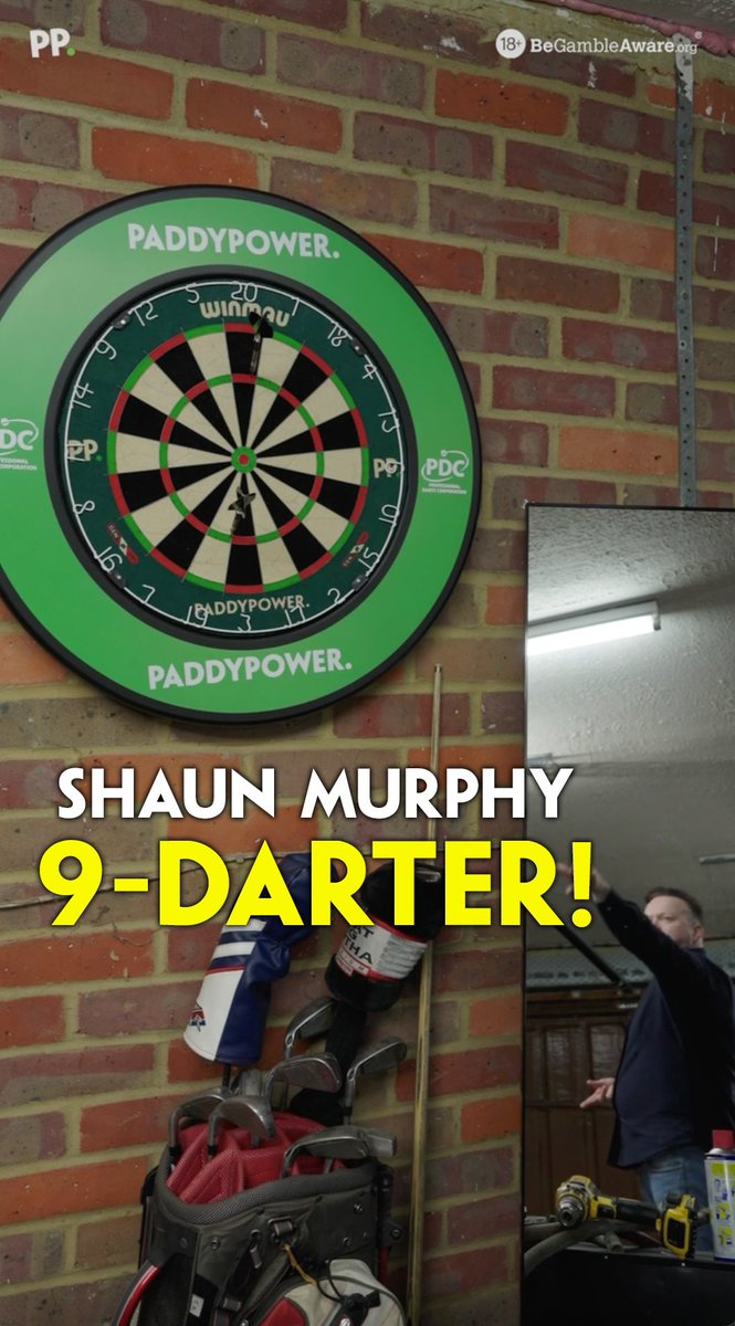 “I did tell you!” @magician147 hits 9 perfect darts in his garage… 18+ GambleAware