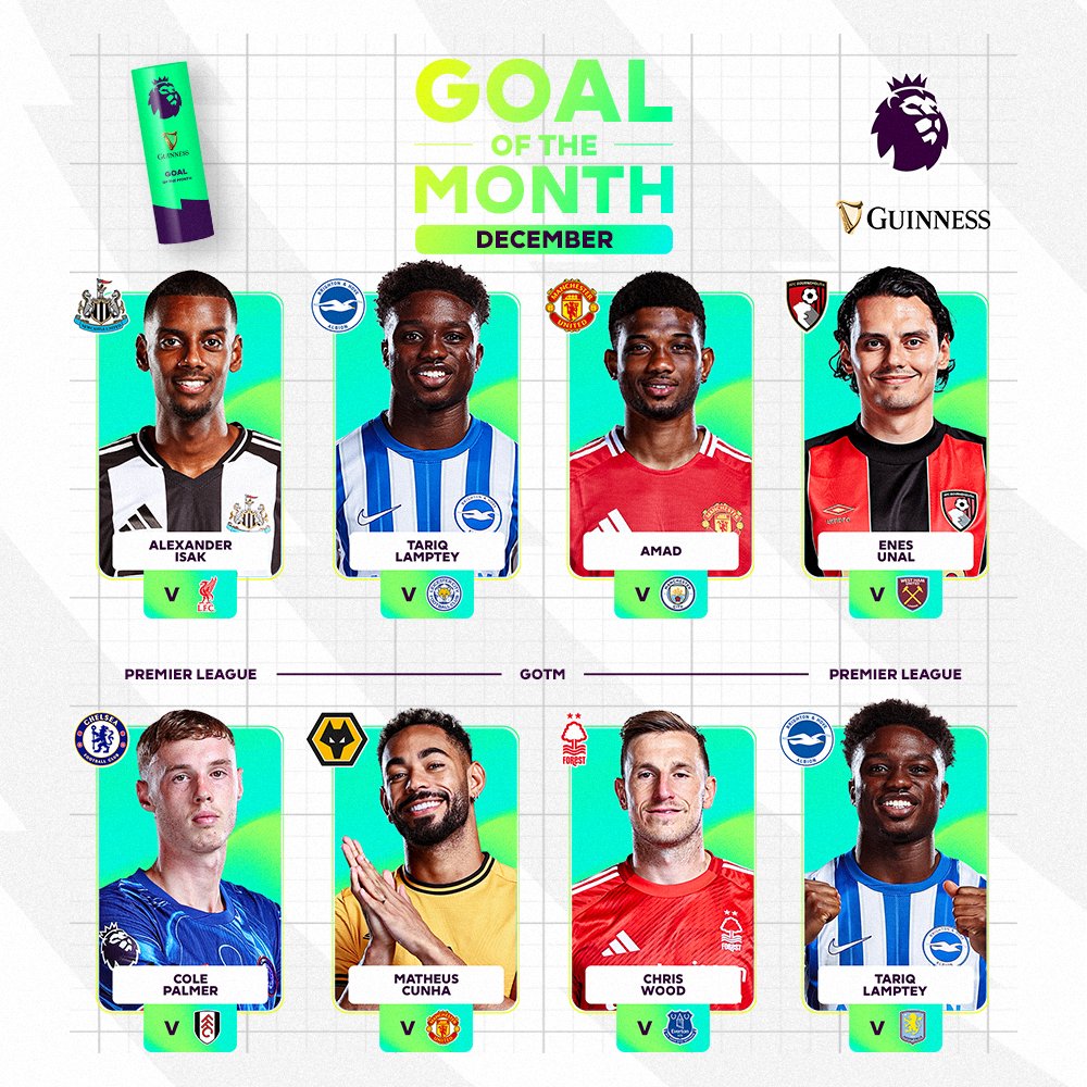 Vote now for your Guinness Goal of the Month for December! 😍 #PLAwards