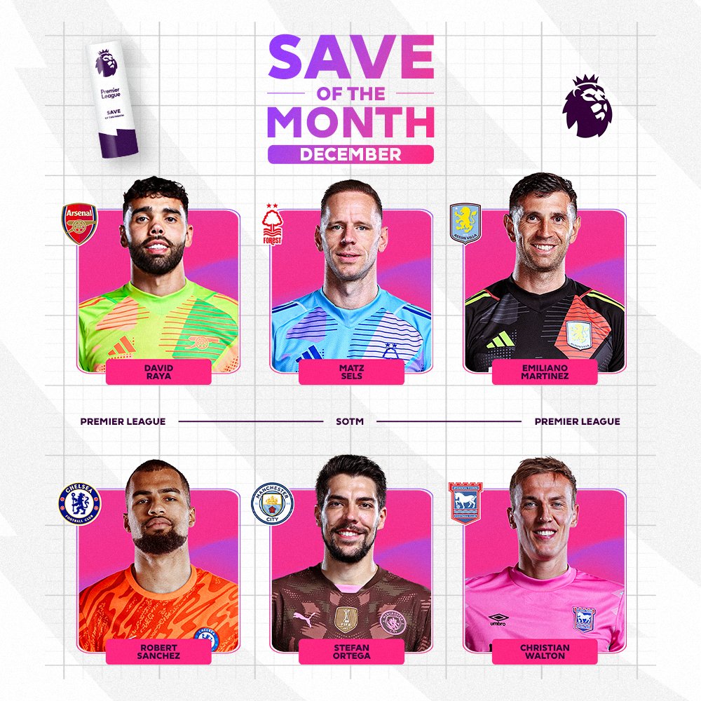 Six great saves, but only one can get your vote for Save of the Month for December 🧤 #PLAwards