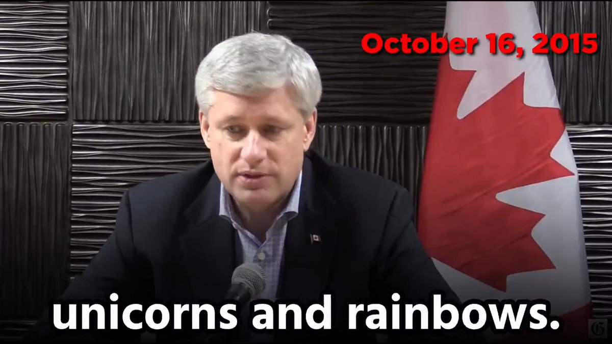 "The truth is Justin Trudeau, the Liberal leader, speaks very little about the specifics of his economic plan. He actually doesn't want to talk about it AT ALL. As we know, to be blunt, it's all UNICORNS & RAINBOWS." Prime Minister Stephen Harper 🦄🌈🤦♂️