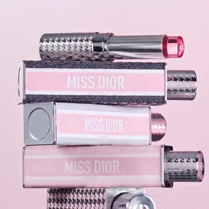 Say hello to Miss Dior Mini Miss: the new must-have from Miss Dior! A rose wax infused alcohol-free solid perfume, available in Miss Dior iconic scents, presented in a Dior couture case with a chic houndstooth jacquard pattern. #DiorBeauty #DiorParfums #MissDior