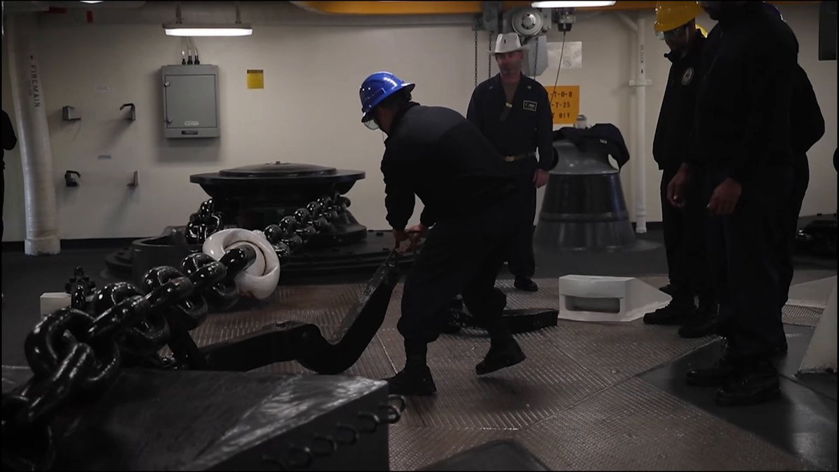 Anchors aweigh! ⚓ Take a dive into what it takes to conduct a successful anchor drop aboard the USS Tripoli.
