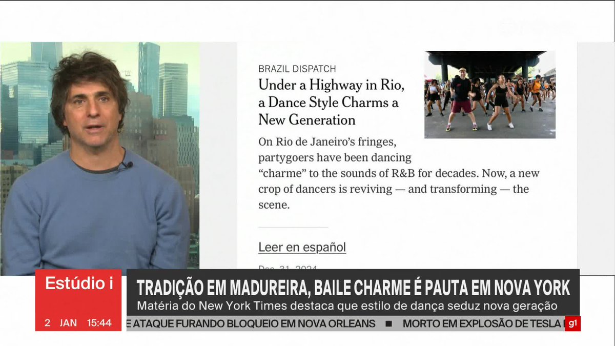 Tradição em Madureira, baile charme é pauta em Nova York. Matéria do New York Times destaca que estilo de dança seduz nova geração. ➡ Assista na #GloboNews: #Estúdioi