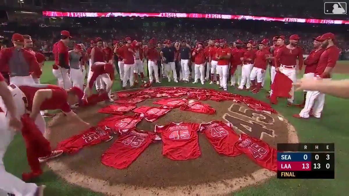 Never forget when the Angels threw a combined no-hitter the night they honored Tyler Skaggs ❤️ (via MLB)