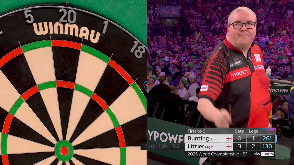LITTLER BOSSING BUNTING! Luke Littler putting on a masterclass here as he opens up a 4-0 lead over Stephen Bunting! 📺 #WCDarts | SF