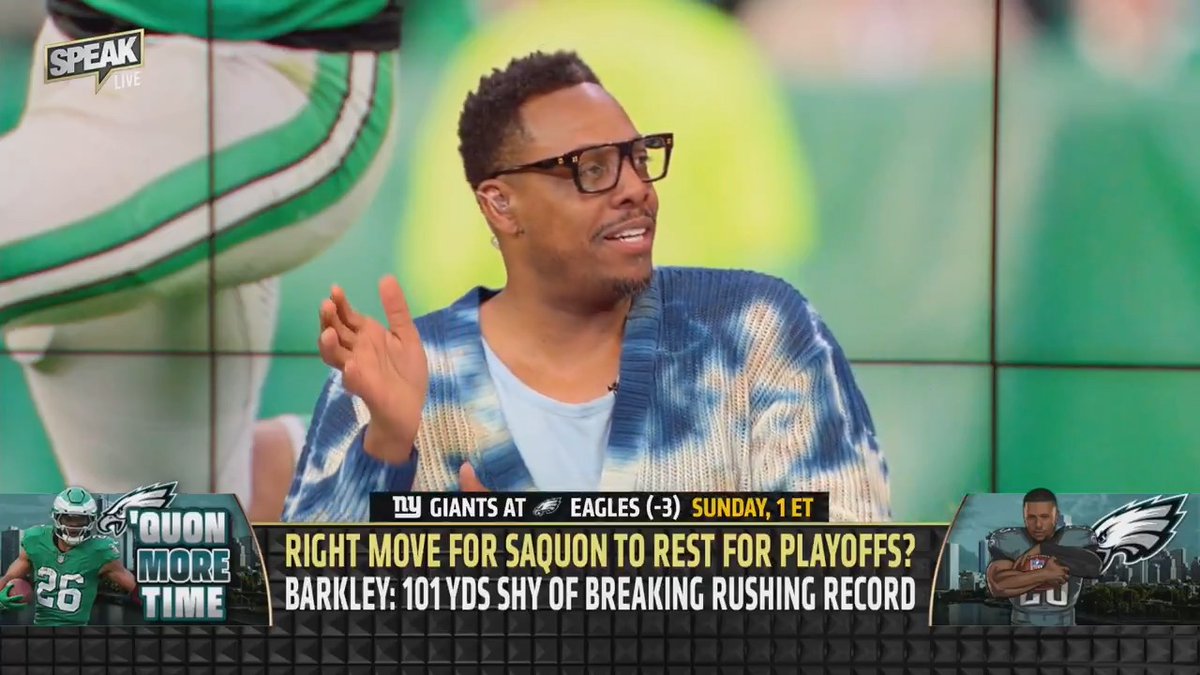 .Paul Pierce explains why Saquon Barkley sitting out to rest is the wrong move. "They have to win the Super Bowl now. If they go out there and they don't make it to the Super Bowl, you're going to have so many regrets."