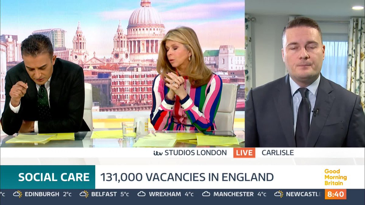 'Would you work for £12 an hour?' Adil Ray OBE questions Health Secretary Wes Streeting on whether he supports raising the hourly wage for care workers.