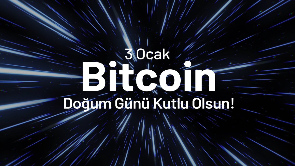 İyi ki doğdun Bitcoin! 🎊 2009’da başlayan Bitcoin yolculuğu bugün 16. yaşını doldurdu.🌟 16 yıl önce Genesis Block ile başlayan bu macera bugün milyonlarca insana ulaşarak kesintisiz bir şekilde devam ediyor! 💫 #Bitcoin16Yaşında