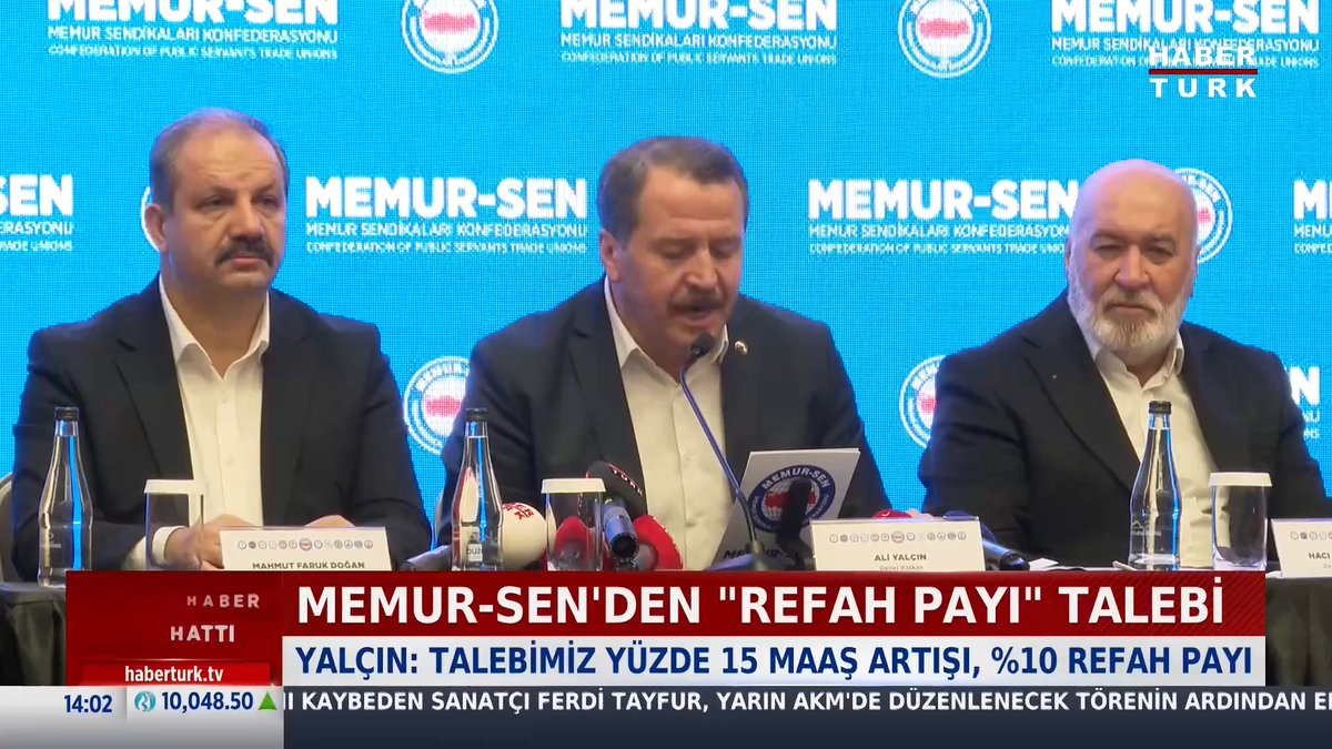 Memur-Sen'den refah payı talebi... Memur-Sen Başkanı Ali Yalçın: Enflasyonu düşürmek için maaşları baskılamak konusunda ısrarcı olunmasına anlam veremiyoruz.