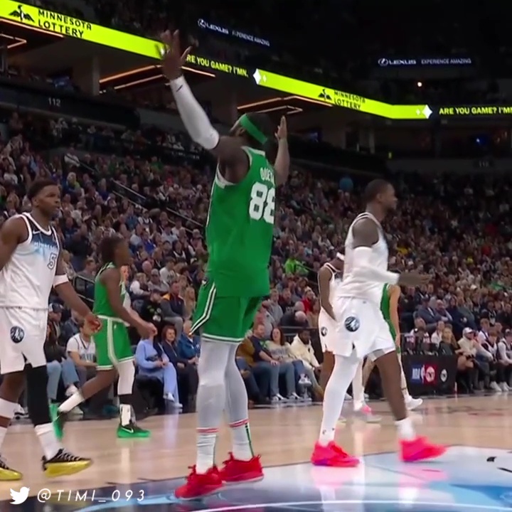 Shout-out to Neemias Queta for his play against T-Wolves ☘️ He gave Celtics some great minutes and finished with 8 points and 5 rebounds while leading the team in plus/minus (+17 in 22 minutes):