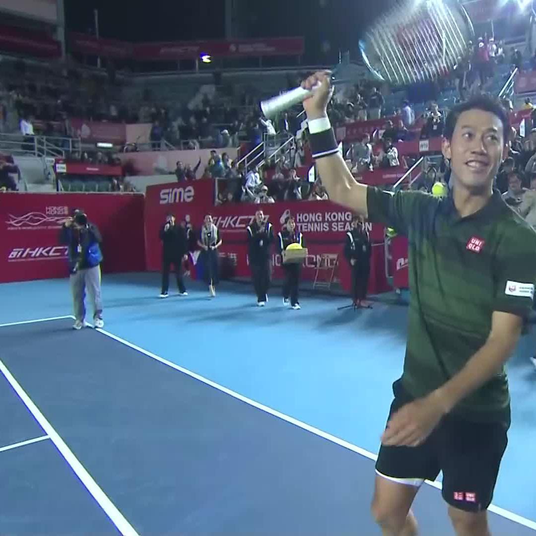 Turning back the clock 🕰️ Kei Nishikori defeats Norrie 6-3 3-6 6-2 to reach his FIRST tour-level semi-final in FOUR years 👏 Kei Nishikori #BOCHKTO