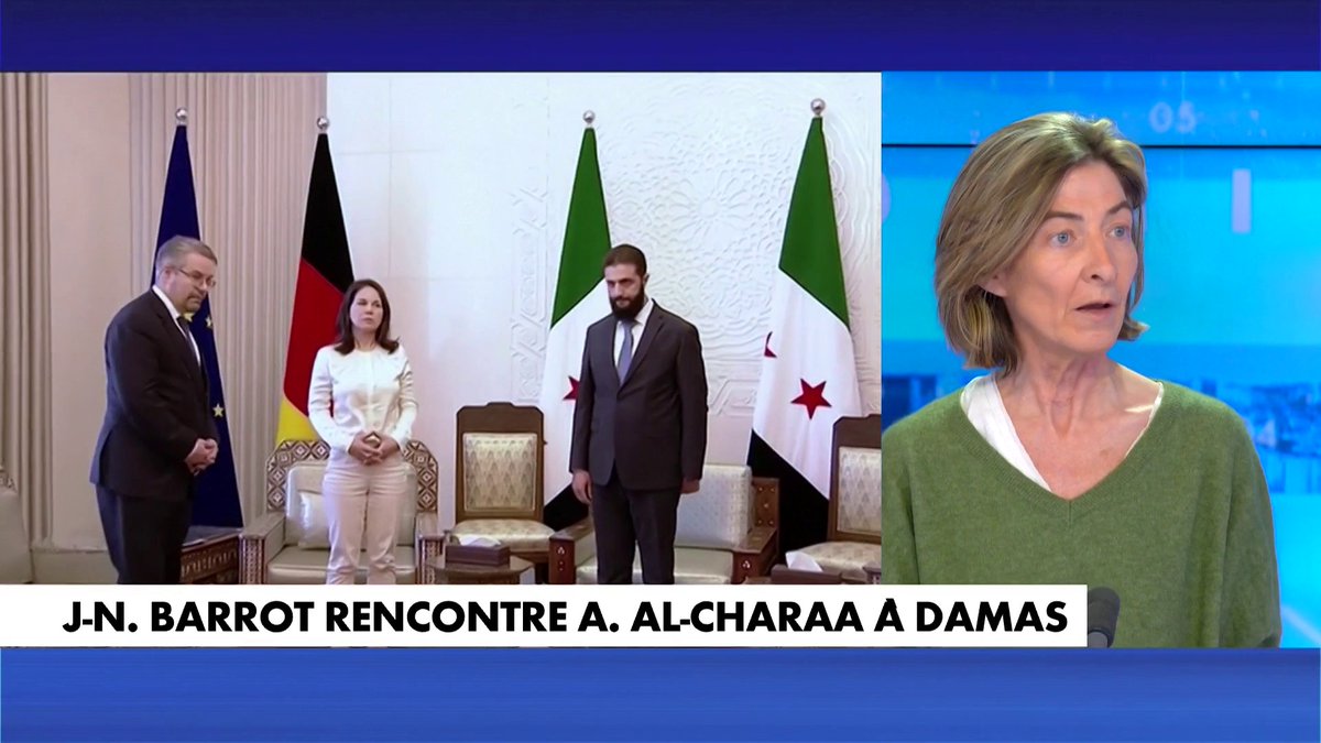 Céline Pina : «Pour A. Al-Charaa, une femme est un intermédiaire entre l'être humain et l'animal. C'est un islamiste. [...] Serrer la main d'une femme, c'est la reconnaître comme votre égale. Ce qui est insupportable en tant qu'homme sûr de sa virilité.» #180minutesInfo