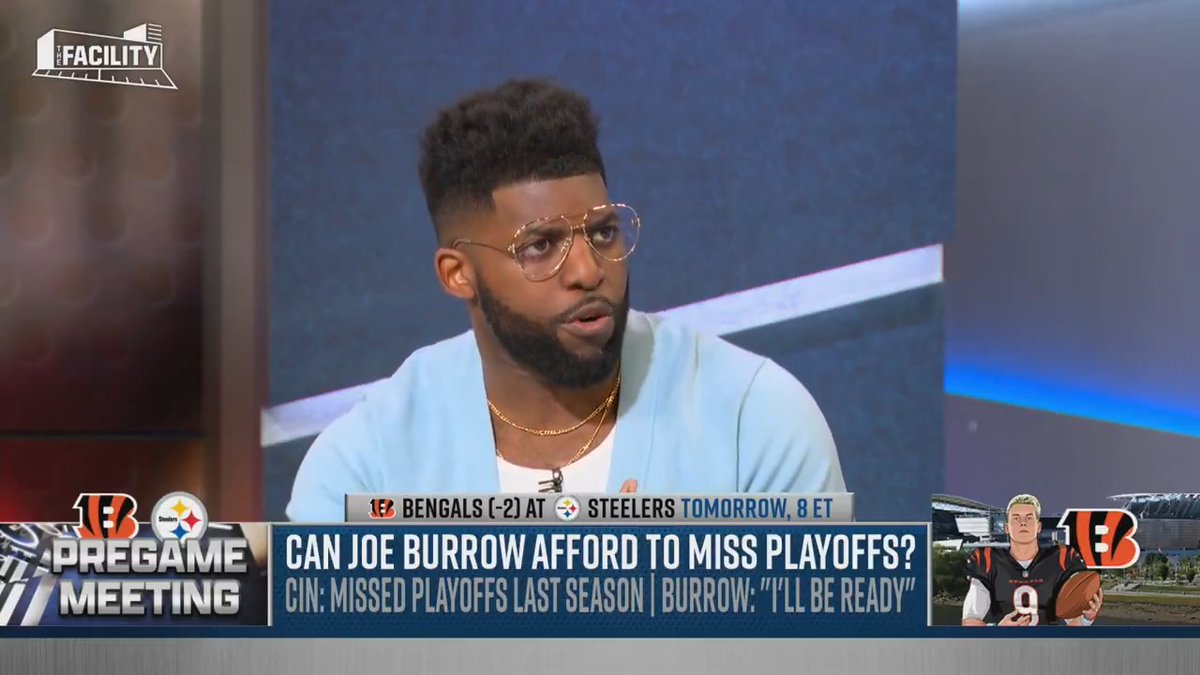 .Emmanuel Acho isn’t being kind or graceful to Joe Burrow for missing the playoffs 😳 “I can no longer keep claiming you’re the 2nd best QB in the AFC if you miss the playoffs again.”