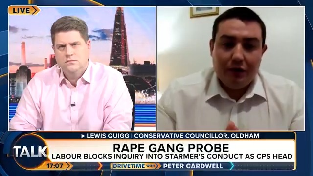 Lewis Quigg, Conservative councillor in Oldham, says an inquiry into grooming gangs was blocked by the Labour council "six times". "These grooming gangs are still operating..." Peter Cardwell