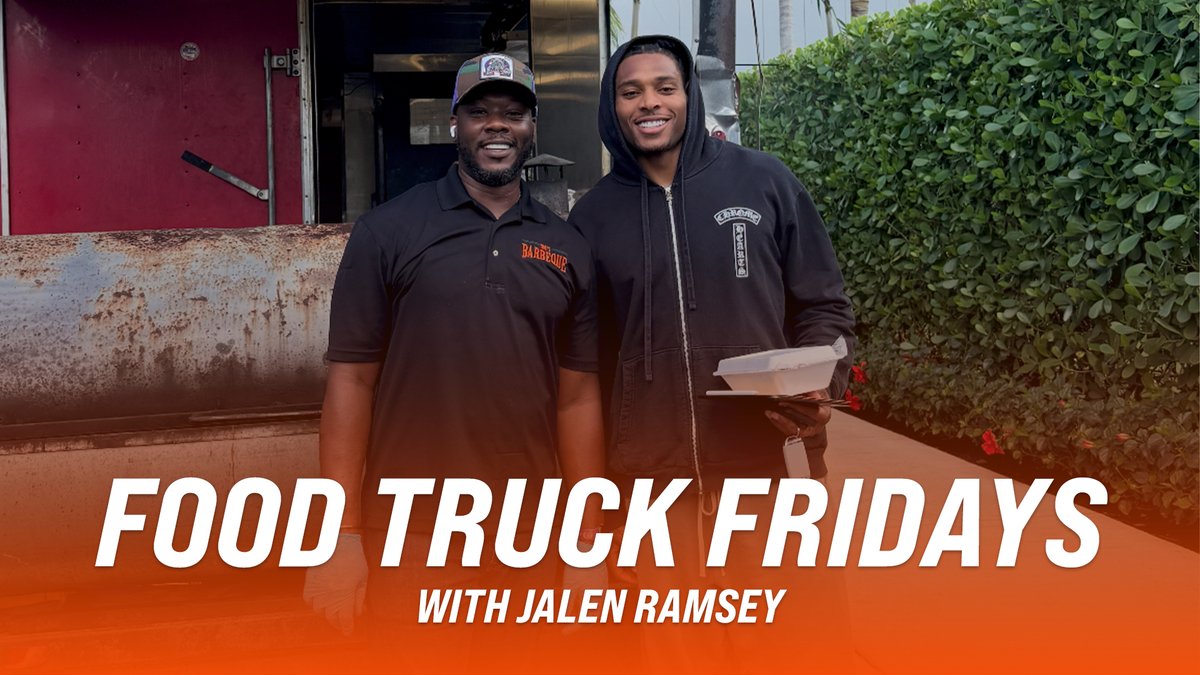Food truck Fridays 🚐🍗 Jalen Ramsey partners with our Dolphins Community Restaurant Program to give back to our South Florida community and his teammates. 🤝