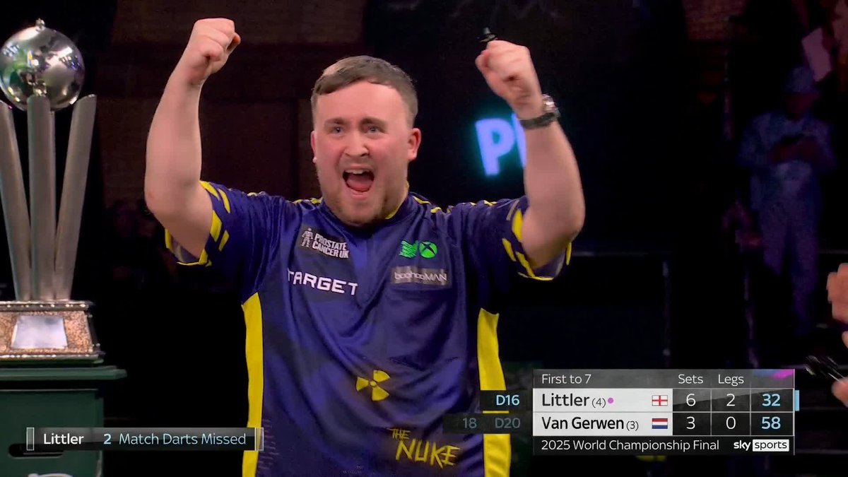 Luke Littler becomes the youngest ever winner of the World Darts Championship 🏆