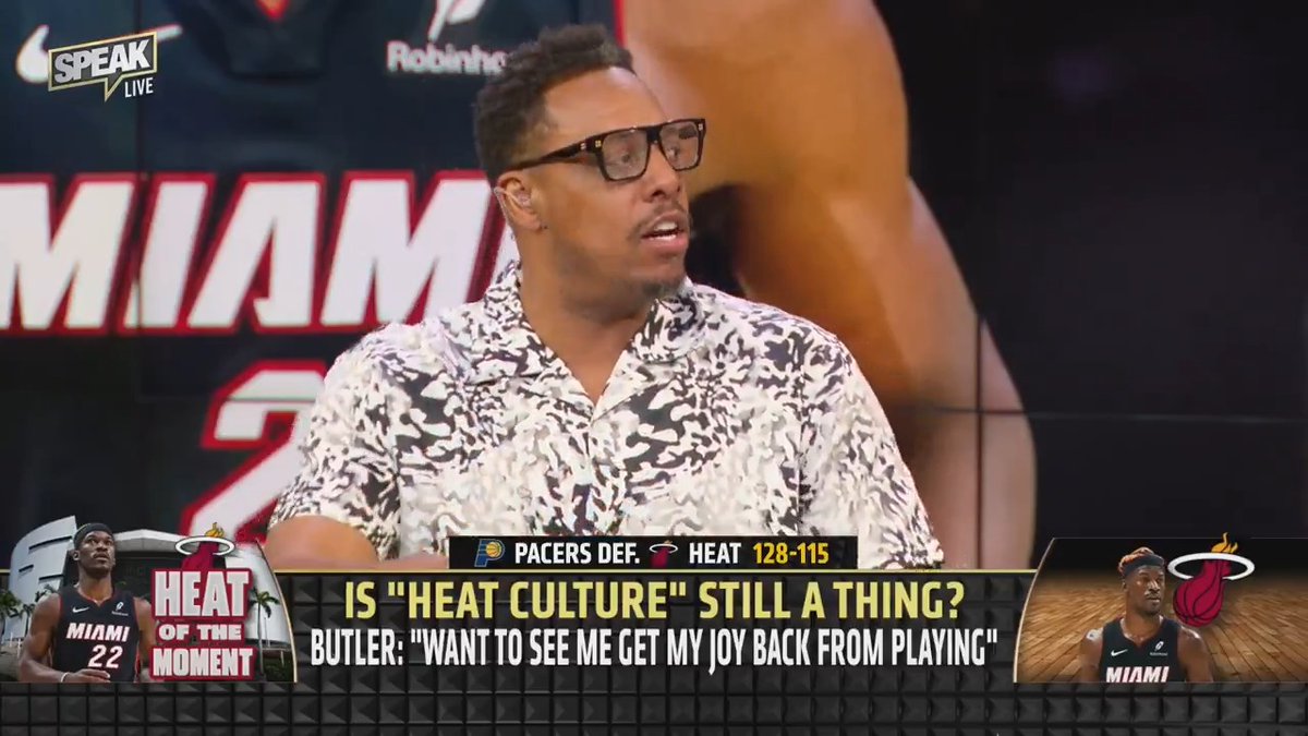 .Paul Pierce: Pat Riley is slowly killing "Heat Culture." "You ran Shaq out of town, you ran LeBron out of town, you ran D.Wade out of town... Now you're running Jimmy Butler out of town."