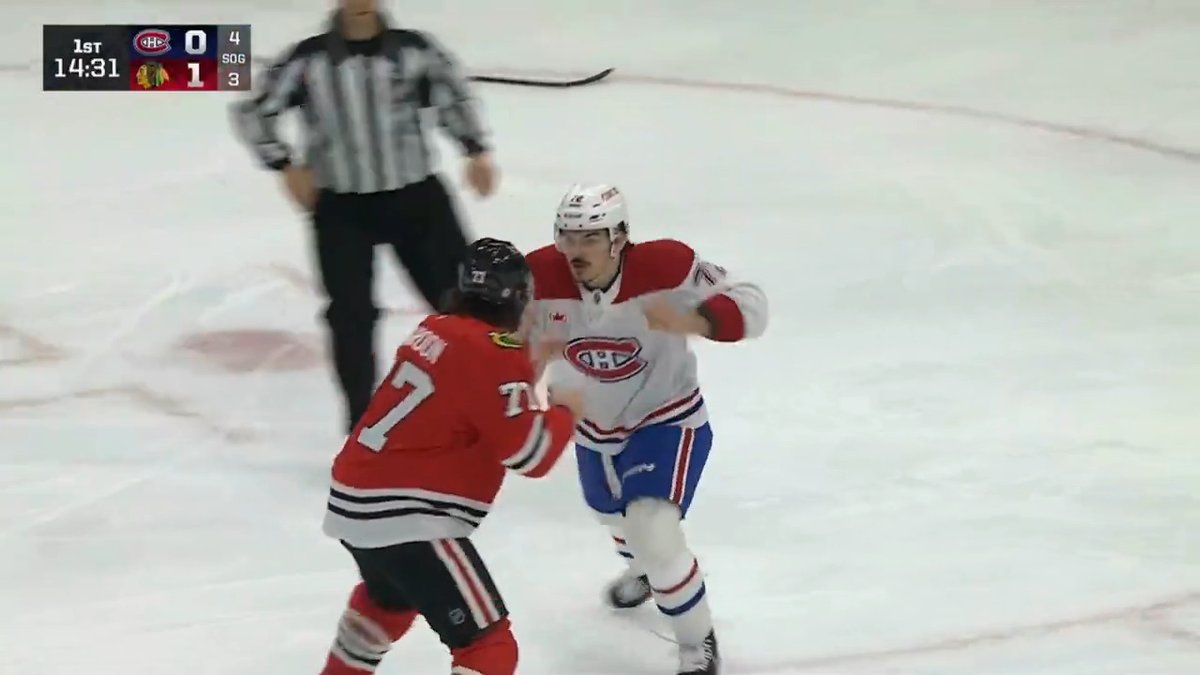 Arber Xhekaj DROPS Pat Maroon with some rapid-fire punches 😳👊